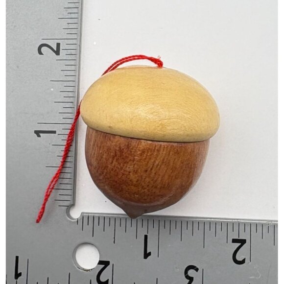 Vintage Wooden Acorn Christmas Tree Ornament Nature Rustic Nut - Picture 3 of 6
